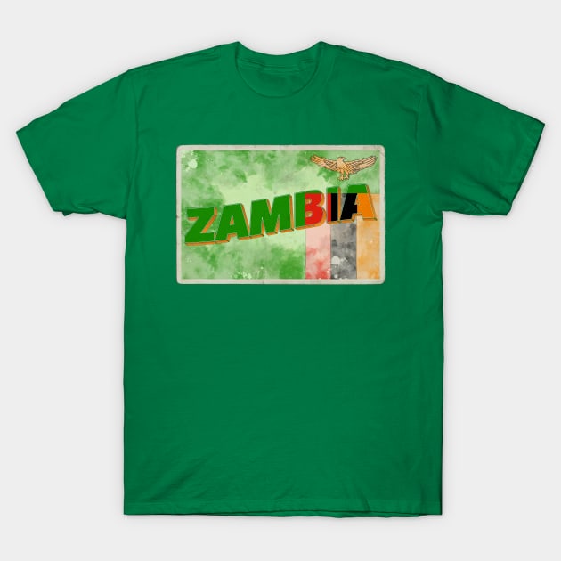 Zambia vintage style retro souvenir T-Shirt by DesignerPropo